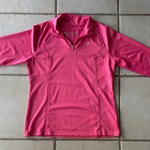 Ariat Hot Pink Dotted Quarter-Zip Performance Top